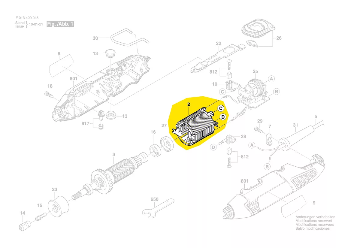 Stator réf. 2 610 004 556 Dremel